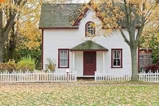 Picture of small cozy house in autumn
